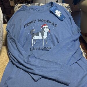 Life Is Good size Lg Christmas tee; NWT